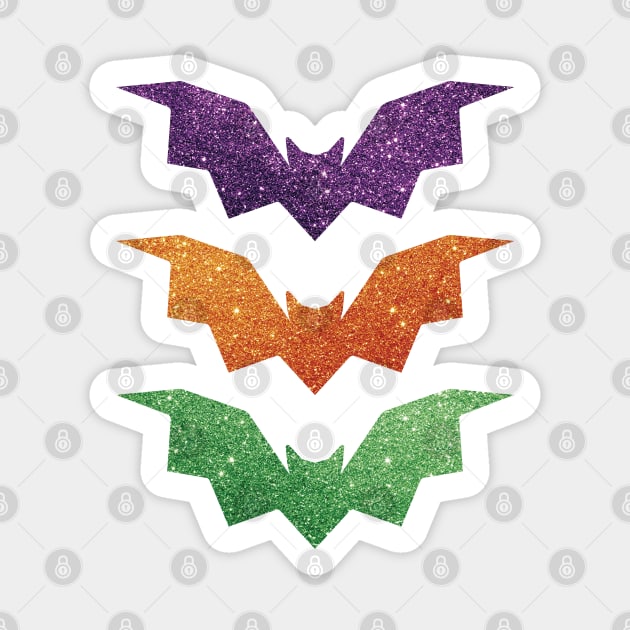 3 Halloween Glitter Bats Sticker by VicEllisArt